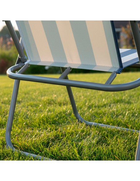 Silla playa alta fija plegable 45x42x75 cm marinera