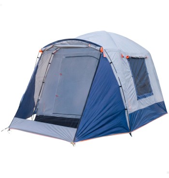 Tienda de campaña gris y azul 4 personas 250x350x200 cm