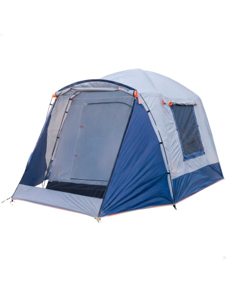 Tienda de campaña gris y azul 4 personas 250x350x200 cm