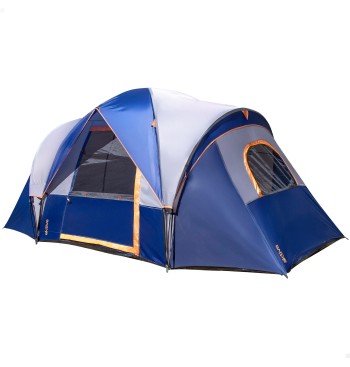 Tienda de campaña gris y azul 6 personas 455x220x190 cm