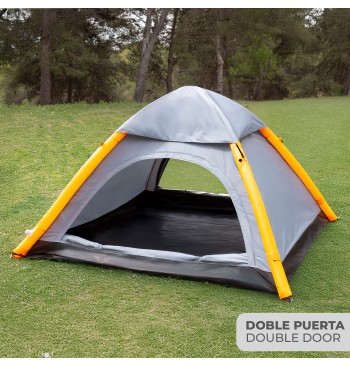 Tienda de campaña estructura hinchable gris 210x210x135 cm 2