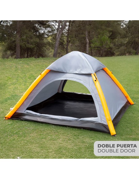 Tienda de campaña estructura hinchable gris 210x210x135 cm
