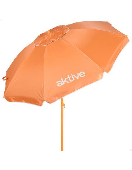Sombrilla de playa inclinable naranja con protección UV50 D220 cm
