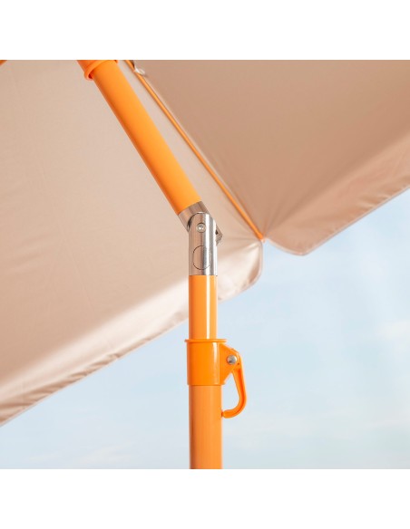 Sombrilla de playa inclinable naranja con protección UV50 D220 cm