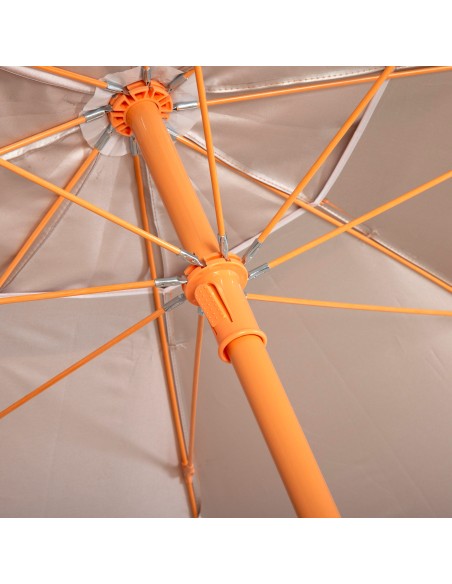 Sombrilla de playa inclinable naranja con protección UV50 D220 cm