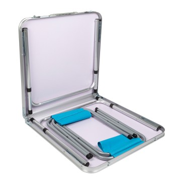 Mesa plegable regulable en altura con 4 taburetes 2