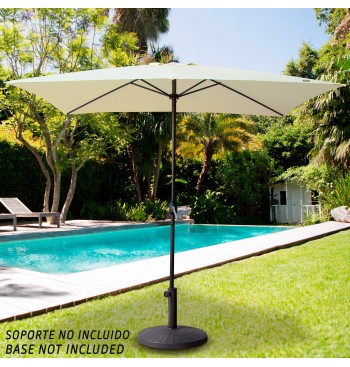 Parasol rectangular 200x300 cm color crema mástil aluminio 2