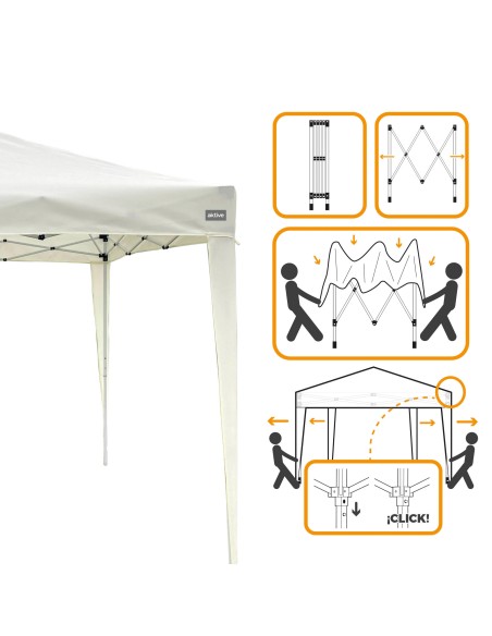 Cenador plegable y ajustable en altura Max - Air 300x300x 240/250  cm blanco