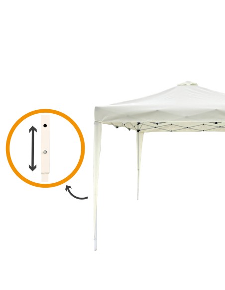 Cenador plegable y ajustable en altura Max - Air 300x300x 240/250  cm blanco