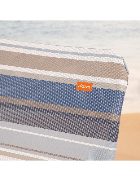 Set 2 sillas playa alta multiposición 47x66x108 cm rayas