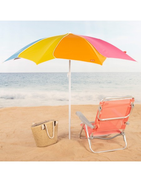 Sombrilla de playa inclinable multicolor D200 con protección UV50