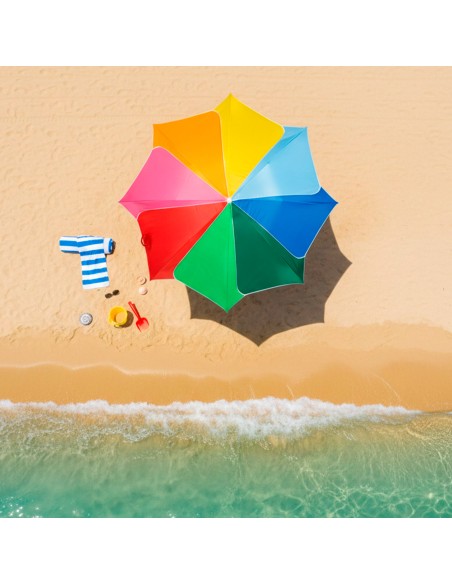 Sombrilla de playa inclinable multicolor D200 con protección UV50