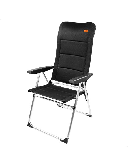 Silla plegable jardín acolchado Deluxe respaldo alto multiposición