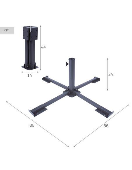 Base plegable de metal para sombrilla