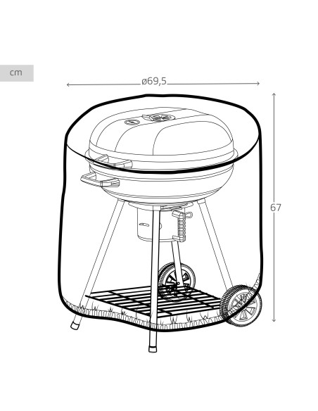 Funda para barbacoa impermeable Ø69,5x67 cm