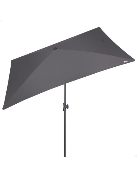 Parasol jardín rectangular inclinable 200x125 cm UV30 antracita