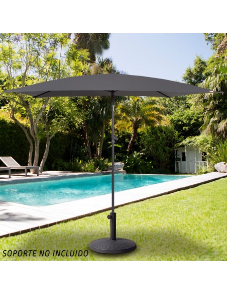 Parasol jardín rectangular inclinable 200x125 cm UV30 antracita