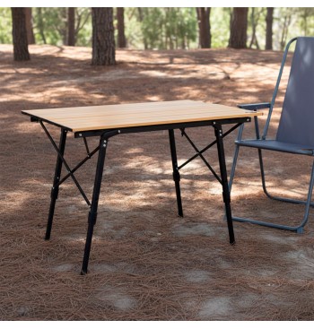 Mesa plegable glamping altura ajustable 2