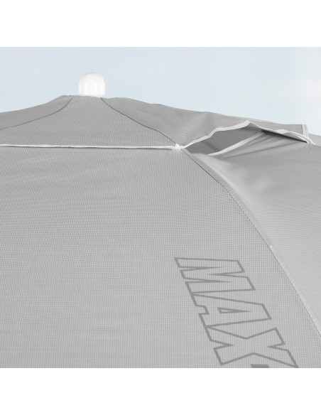 Sombrilla playa 8 varillas 220 cm gris inclinable UV50