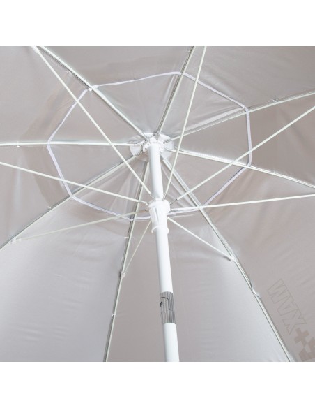 Sombrilla playa 8 varillas 220 cm gris inclinable UV50
