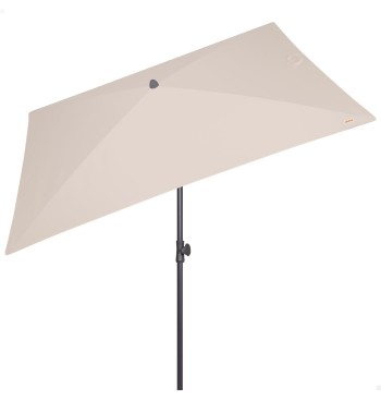 Parasol jardín rectangular inclinable 200x125 cm UV30 crema