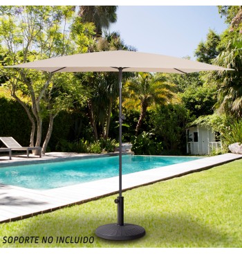Parasol jardín rectangular inclinable 200x125 cm UV30 crema 2