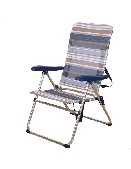 Silla playa alta multiposición 47x62x90 cm rayas