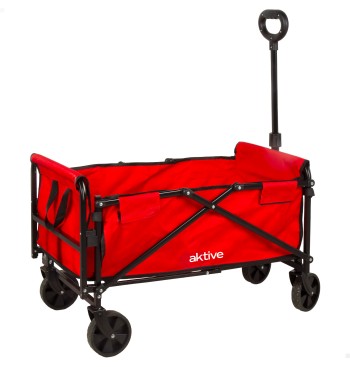 Carro playa color rojo con ruedas