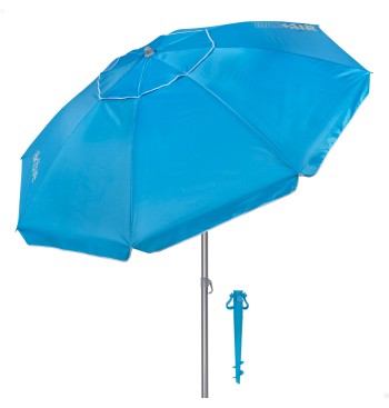 Sombrilla playa 8 varillas 200 cm azul con soporte