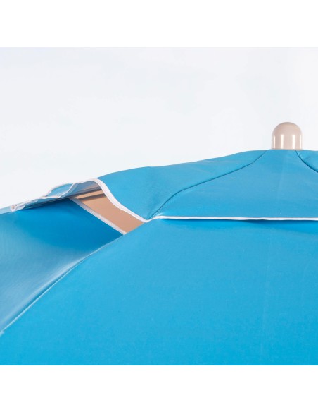 Sombrilla playa 8 varillas 220 cm azul con soporte