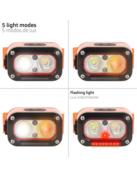 Luz frontal ajustable 6 LEDs 170 lúmenes