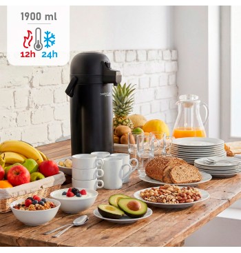 Termo acero inoxidable Thermos 1,9 litros negro con... 2