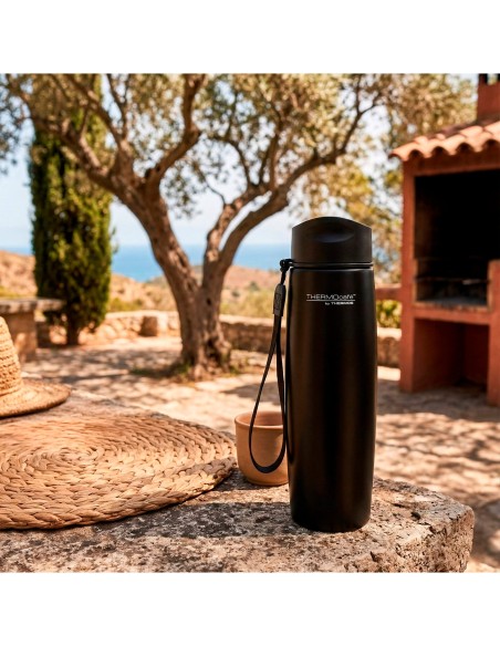 Termo acero inoxidable Thermos 500 ml negro con correa de transporte