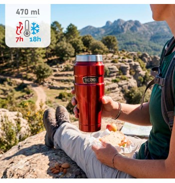 Vaso térmico Thermos acero inoxidable 470 ml rojo metalizado 2