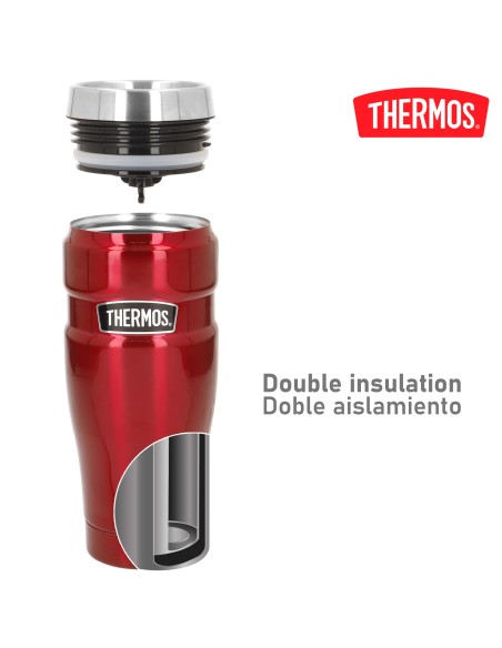 Vaso térmico Thermos acero inoxidable 470 ml rojo metalizado