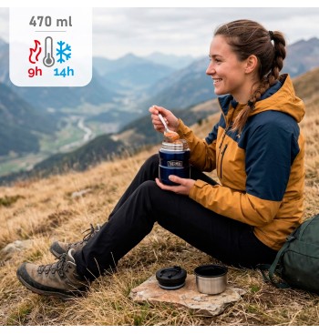 Termo comida Thermos 470 ml acero inoxidable azul con... 2