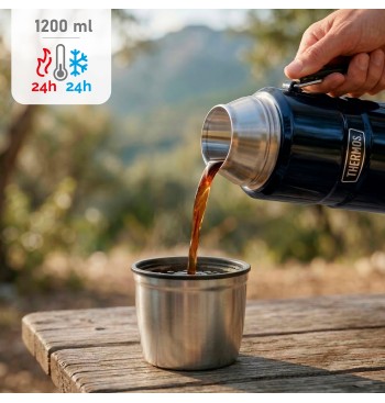 Botella térmica Thermos acero inoxidable 1,2L azul con asa 2
