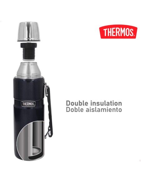 Botella térmica Thermos acero inoxidable 1,2L azul con asa