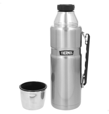 Botella térmica Thermos acero inoxidable 1,2L plata con asa