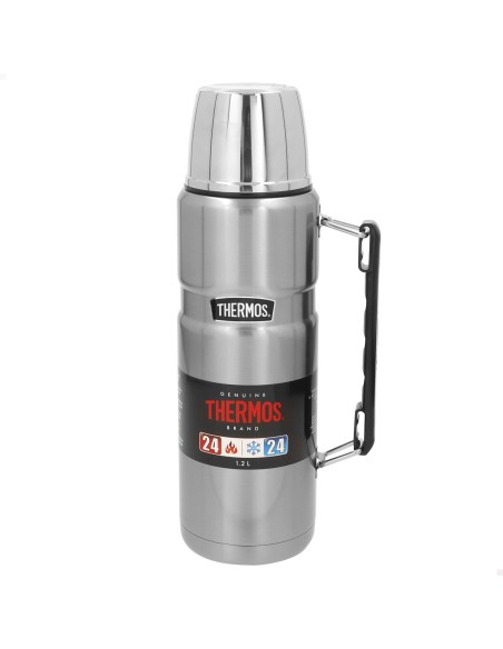 Botella térmica Thermos acero inoxidable 1,2L plata con asa