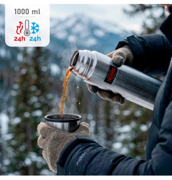 Botella térmica Thermos acero inoxidable 1L plata 2