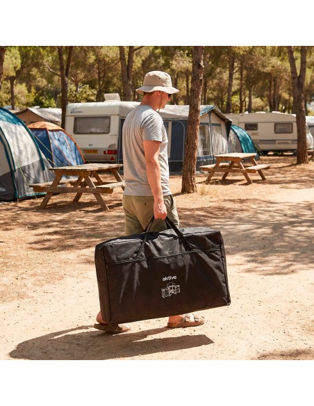 Armario cocina camping plegable 175x48x110 cm con paravientos, armarios y estantes