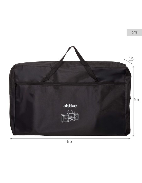 Armario cocina camping plegable 175x48x110 cm con paravientos, armarios y estantes