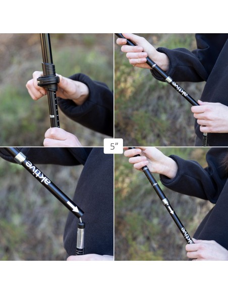 Bastón plegable trekking extensible 107-125 cm ultraligero