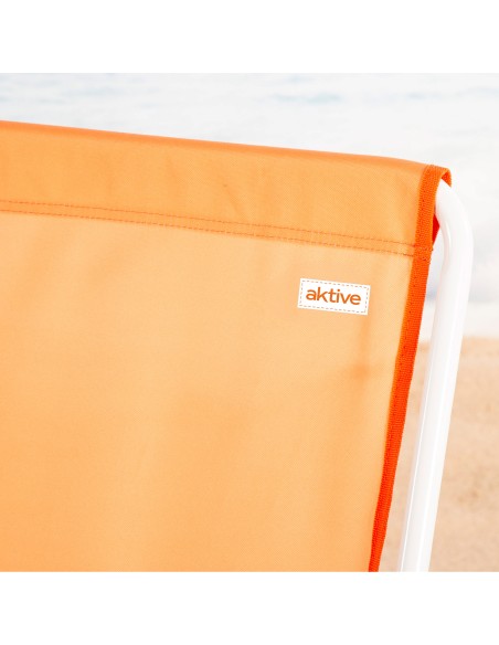 Silla de playa plegable naranja con mochila 44x40x81cm