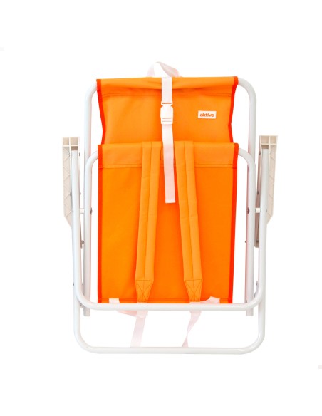 Silla de playa plegable naranja con mochila 44x40x81cm