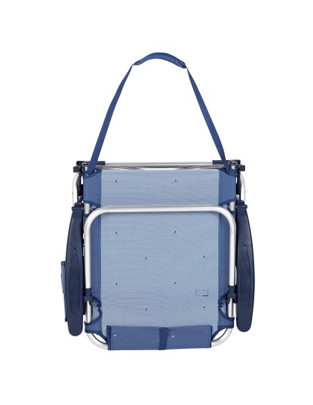 Pack 2 sillas playa bajas XL multiposición 51x45x76 cm azul marino