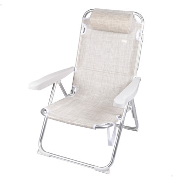 Pack 2 Sillas playa multiposición 48x60x90 cm beige 2