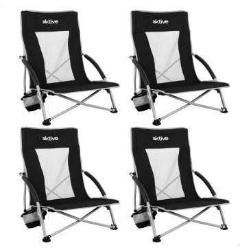 Pack 4 sillas plegables bajas 50x51x67 cm negras