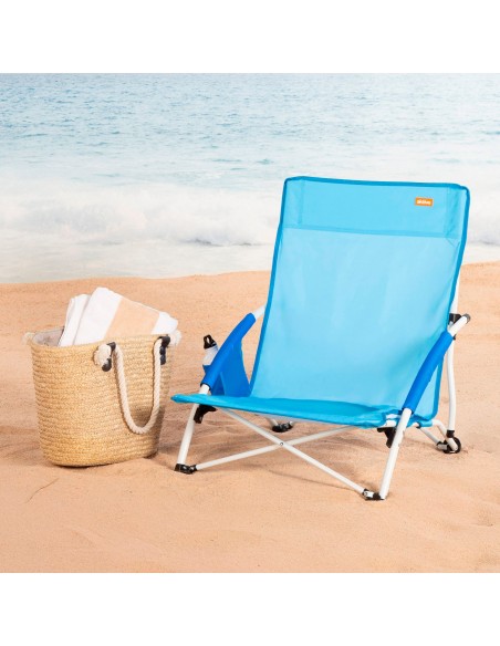 Aktive Beach Silla de playa plegable azul marino 50x49x66 cm